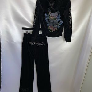 Rhinestone Ed Hardy Tracksuit